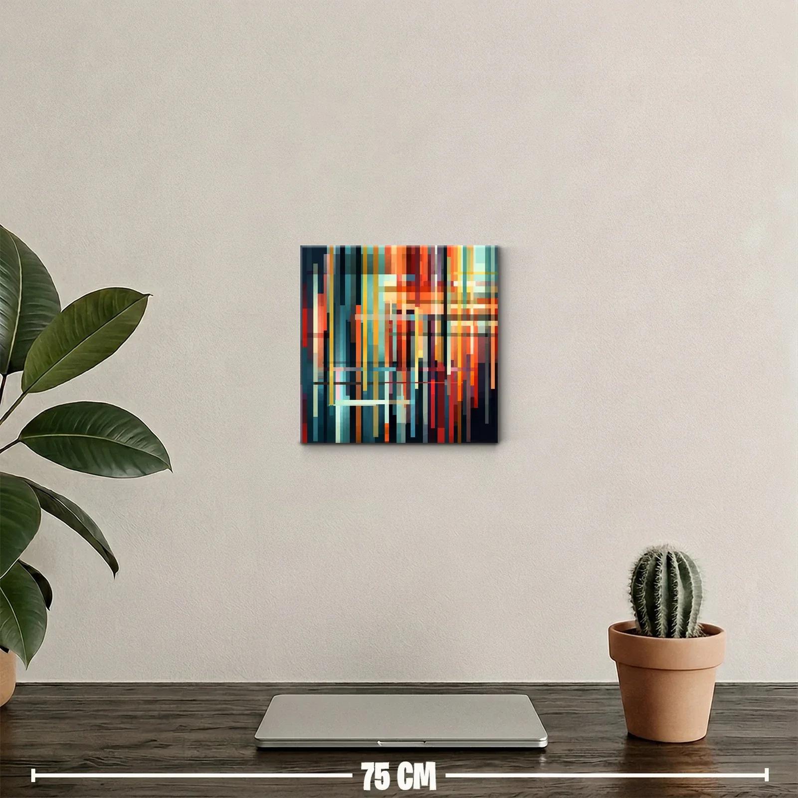 Composición geométrica con tonos cálidos y fríos vibrantes — miniatura 2
