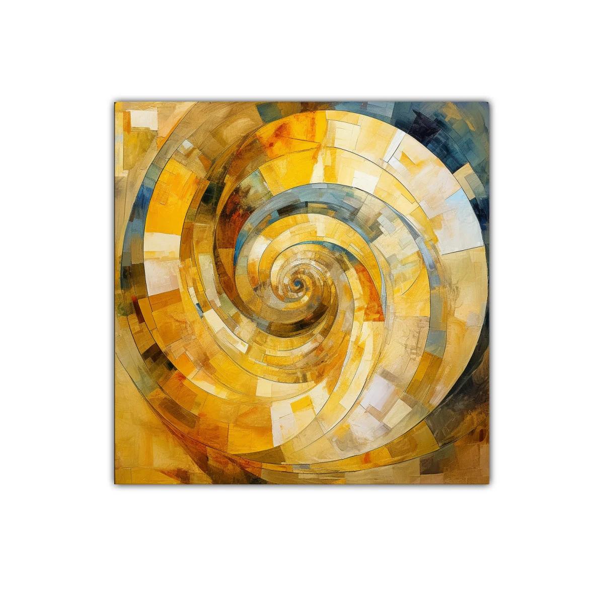 Cuadro decorativo con espiral abstracta en tonos cálidos — imagen principal
