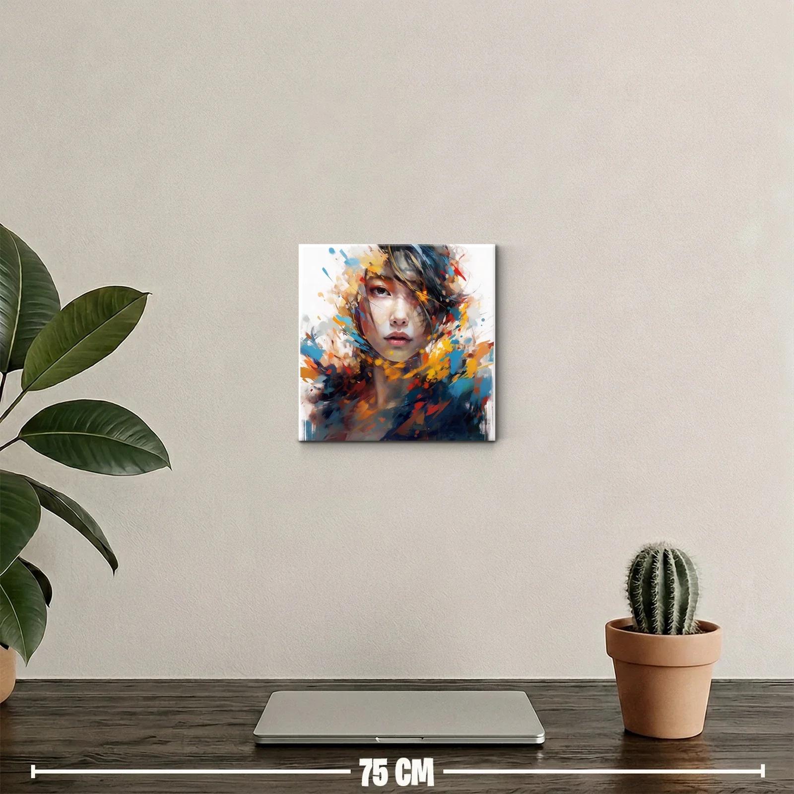 Retrato femenino con explosión de colores vibrantes — miniatura 2