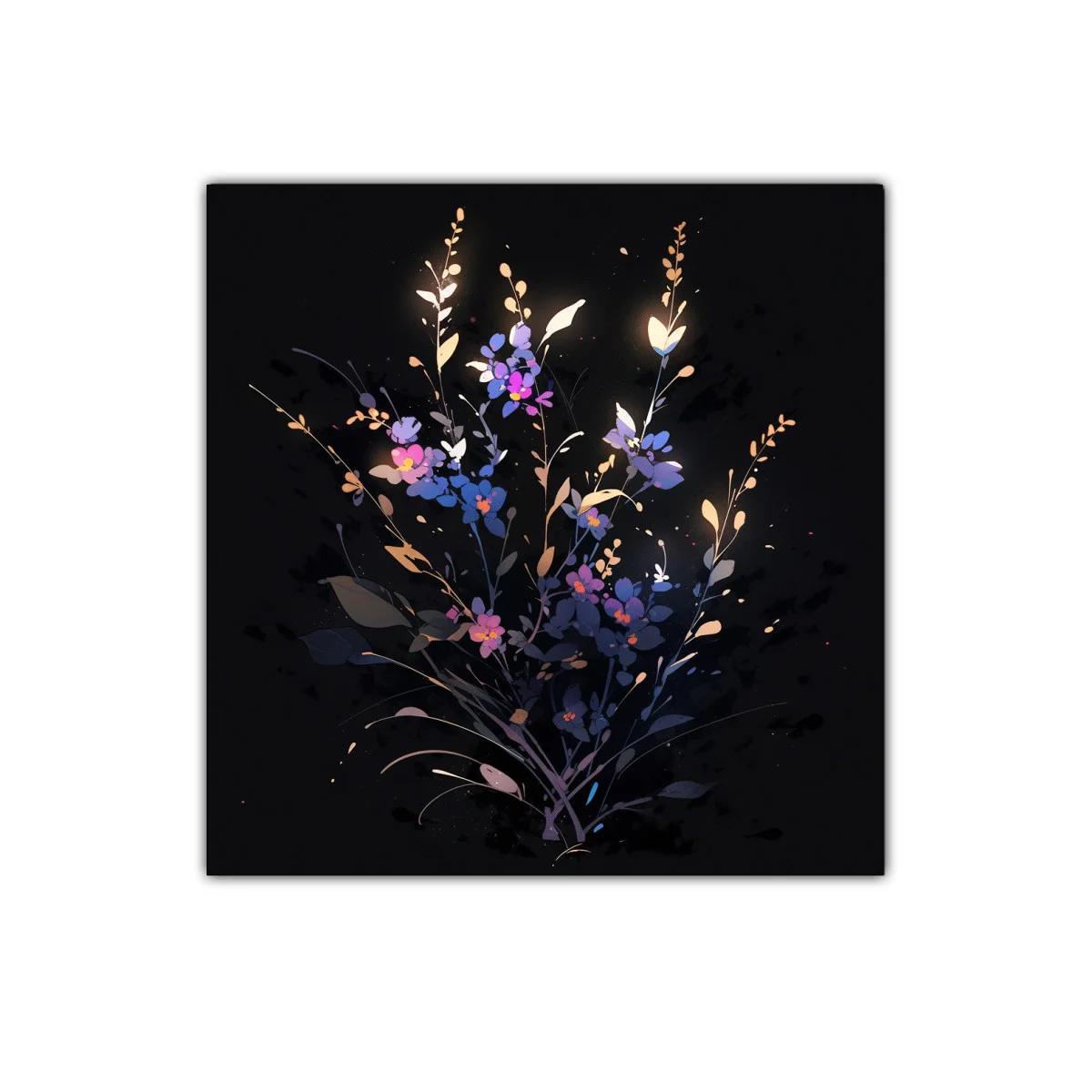 Bouquet delicado con flores en tonos morados y dorados
