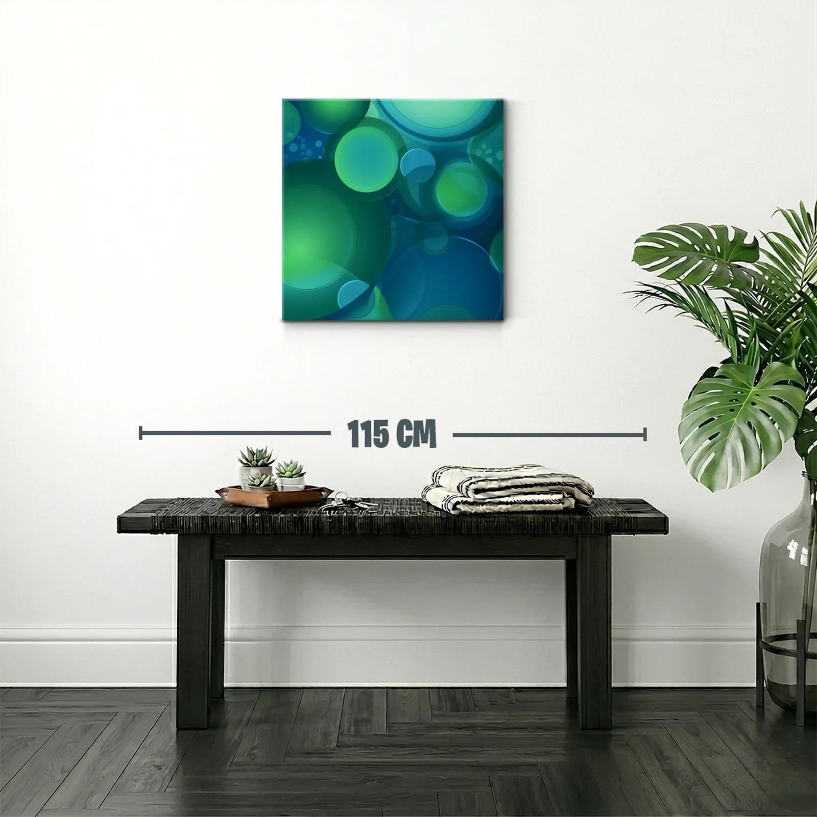 Composición abstracta de círculos en tonos verdes y azules — miniatura 2