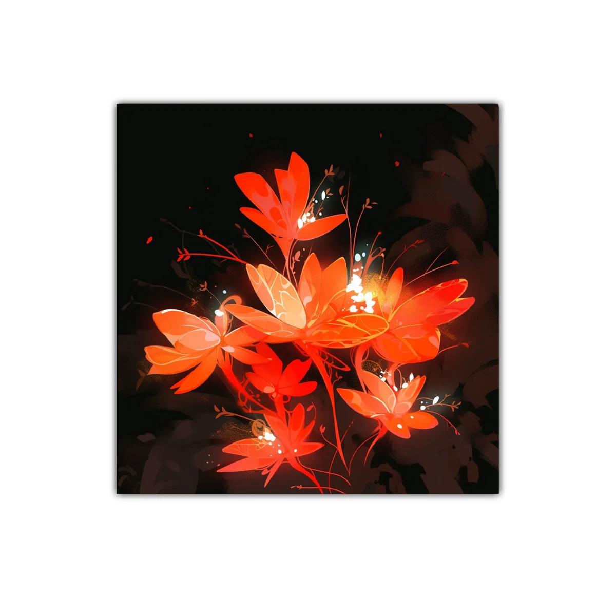 Flores en tonos cálidos que iluminan la oscuridad — imagen principal