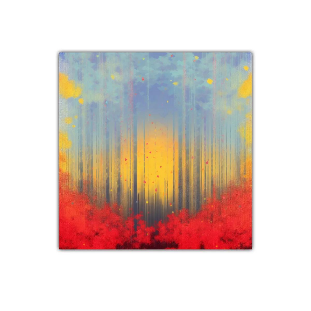 Bosque abstracto con tonos cálidos y fríos en armonía — imagen principal