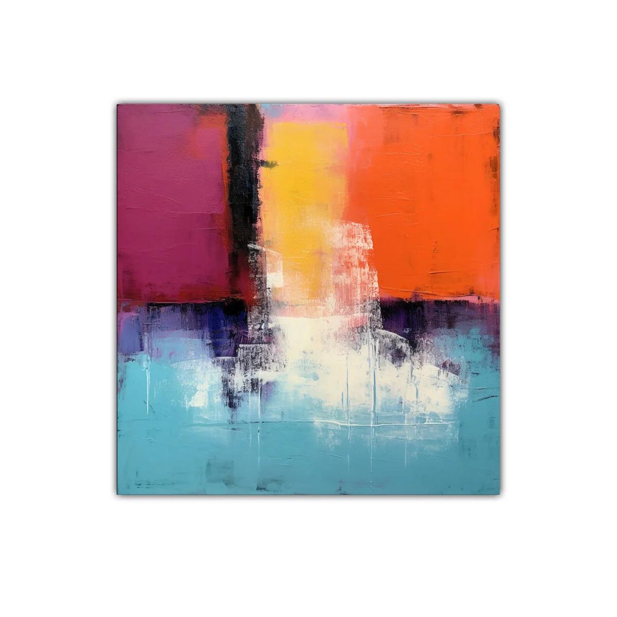 Cuadro abstracto con vibrantes bloques de color contrastante