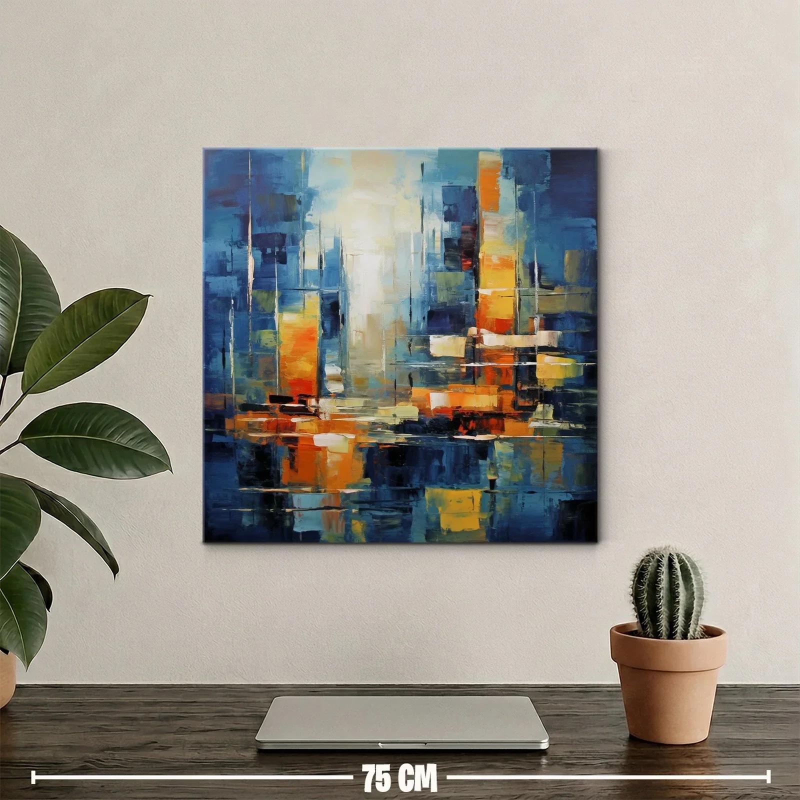 Composición abstracta con vibrantes tonos azul y naranja — miniatura 2