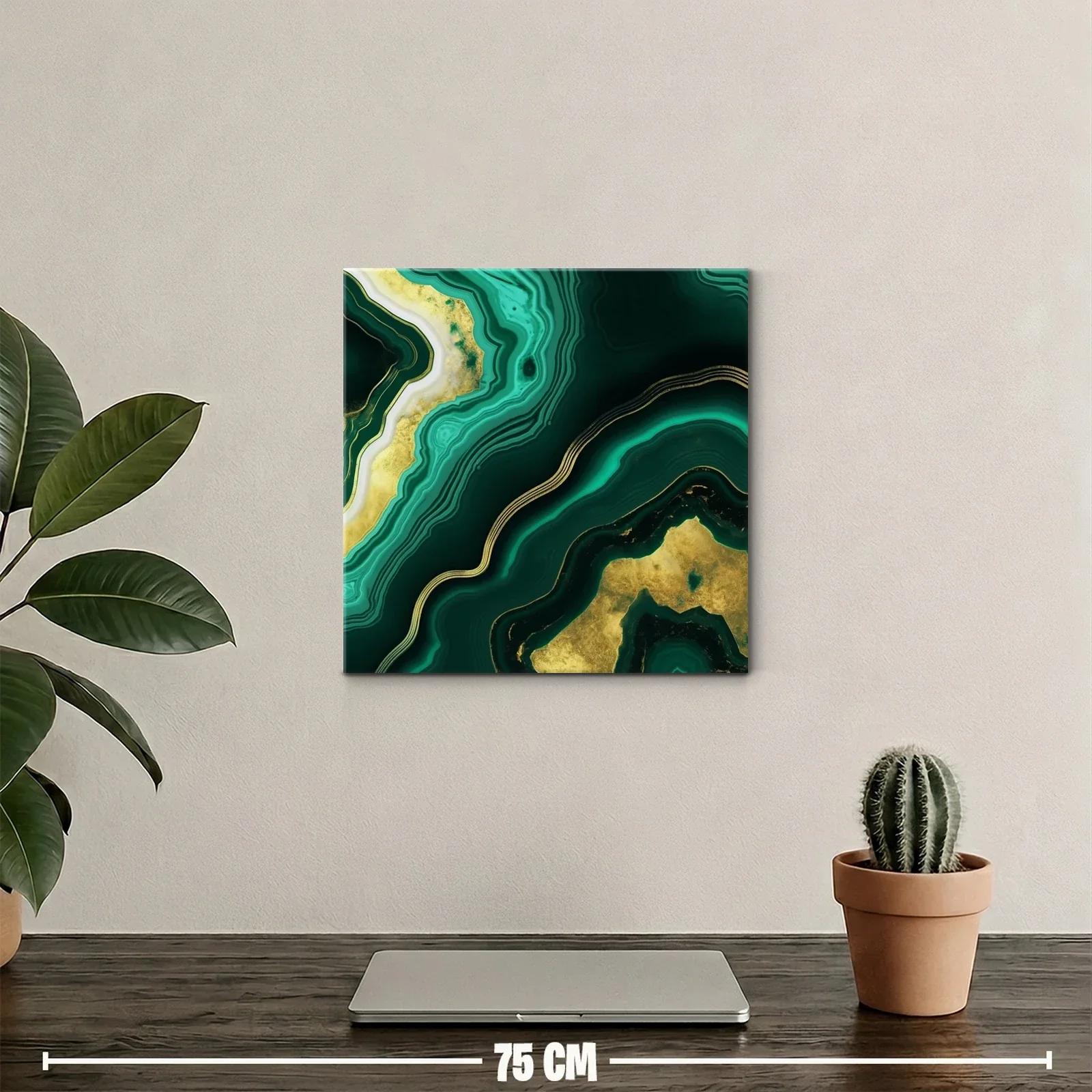 Diseño abstracto tonos verdes con detalles dorados elegantes — miniatura 2
