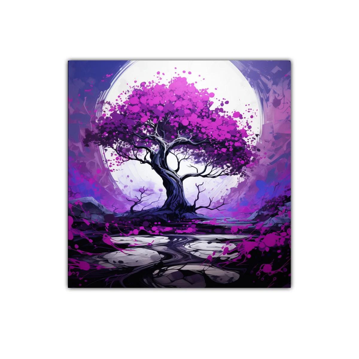 Árbol mágico con vibrantes tonos violetas y fucsias — imagen principal