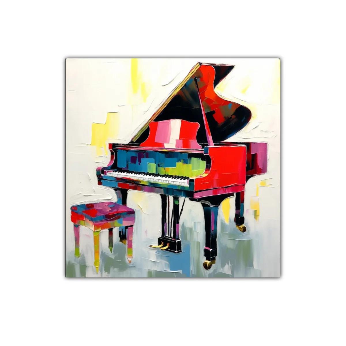Cuadro Piano de Cola en Colores Vibrantes y Abstractos — imagen principal