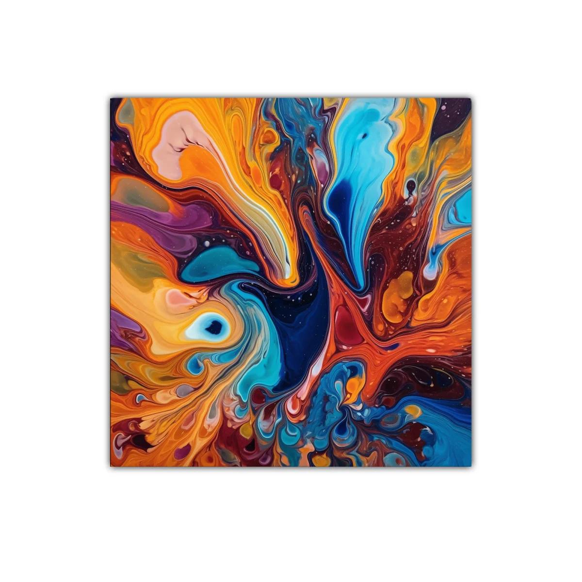 Explosión de colores vibrantes en arte abstracto fluido