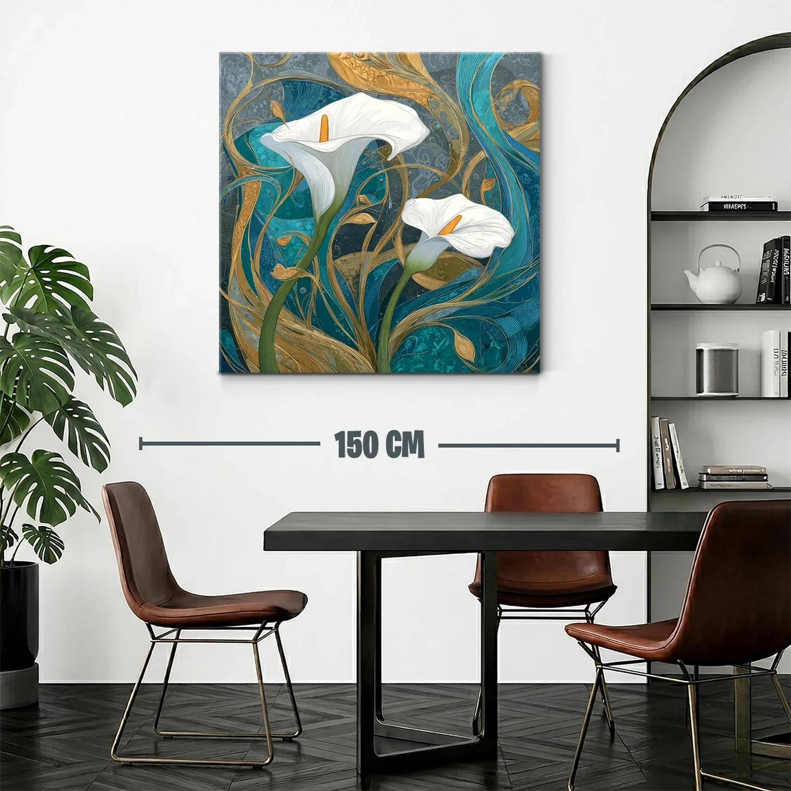 Elegancia natural con lirios blancos y diseño abstracto — miniatura 2