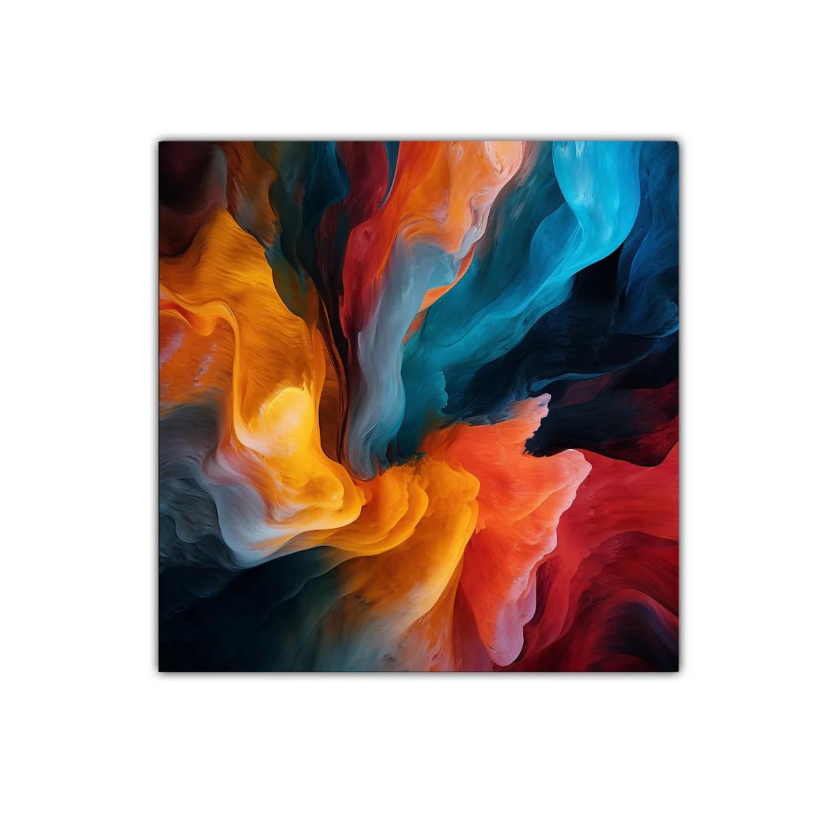 Cuadro abstracto con flujo dinámico de colores intensos y vibrantes — imagen principal
