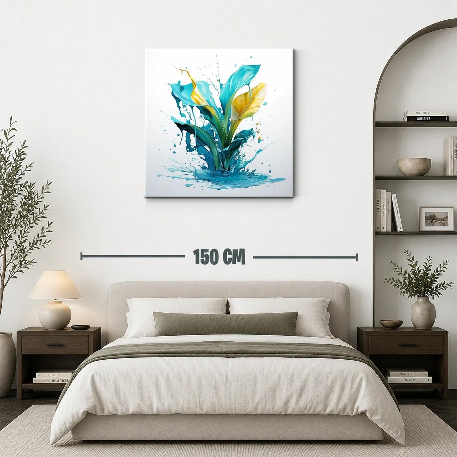 Composición vibrante con formas líquidas en azul y amarillo — miniatura 3