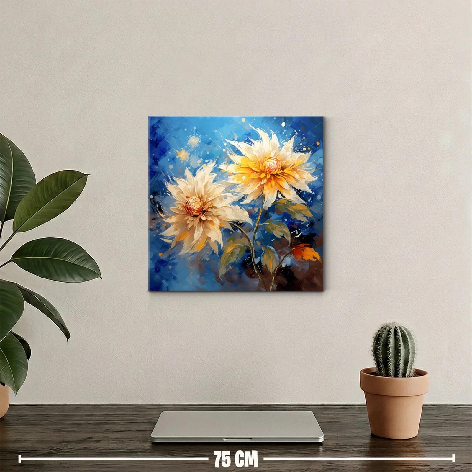 Flores luminosas en vibrantes tonos cálidos y fríos — miniatura 2
