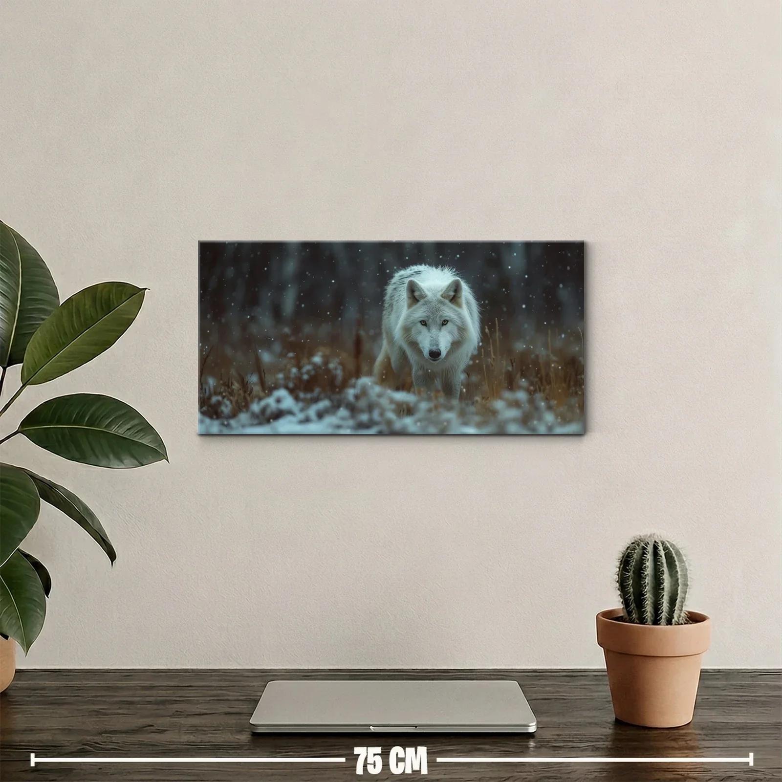 Cuadro lobo blanco con fondo desenfocado — miniatura 2