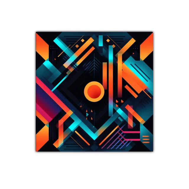 Diseño geométrico vibrante con contrastes luminosos y oscuros