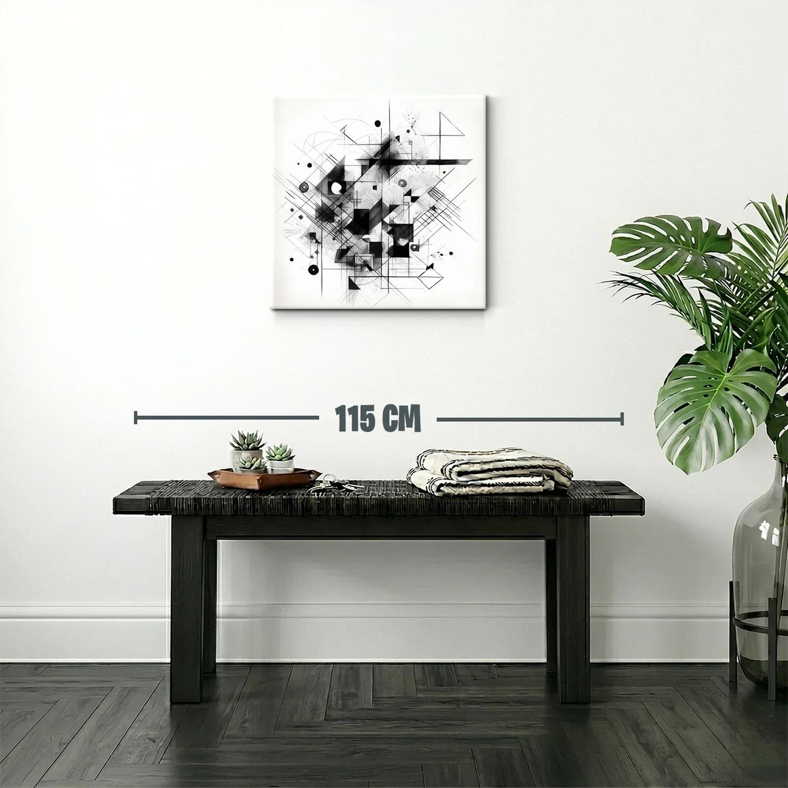 Arte abstracto geométrico en tonos monocromáticos elegantes — miniatura 2
