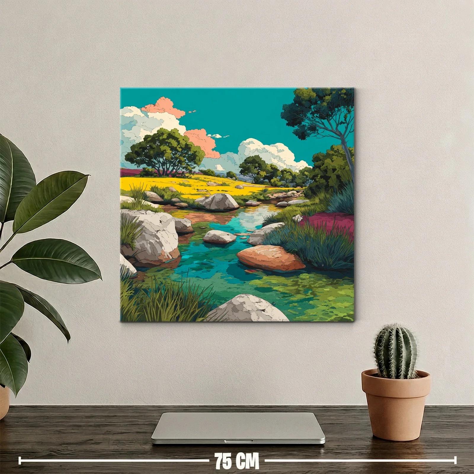 Paisaje natural con río sereno y árboles verdes — miniatura 2