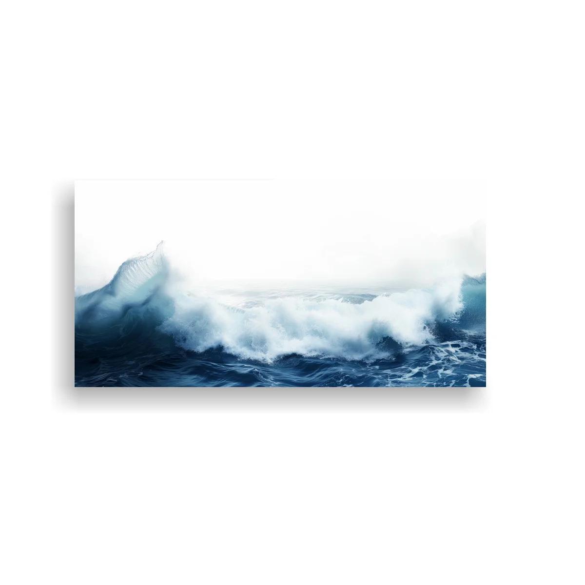 Cuadro olas del mar en azul y espuma blanca