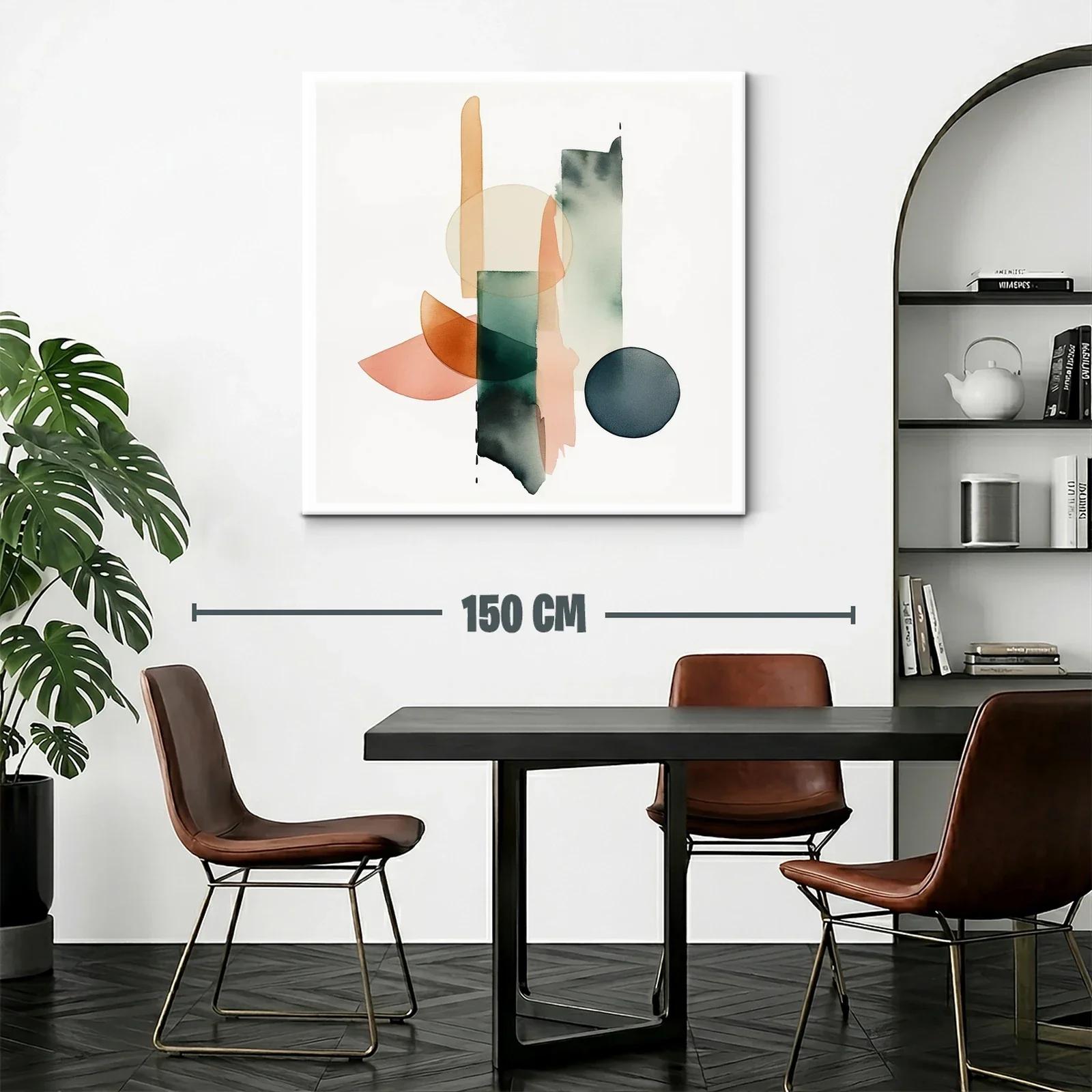Composición abstracta en tonos cálidos y verdes profundos — miniatura 2