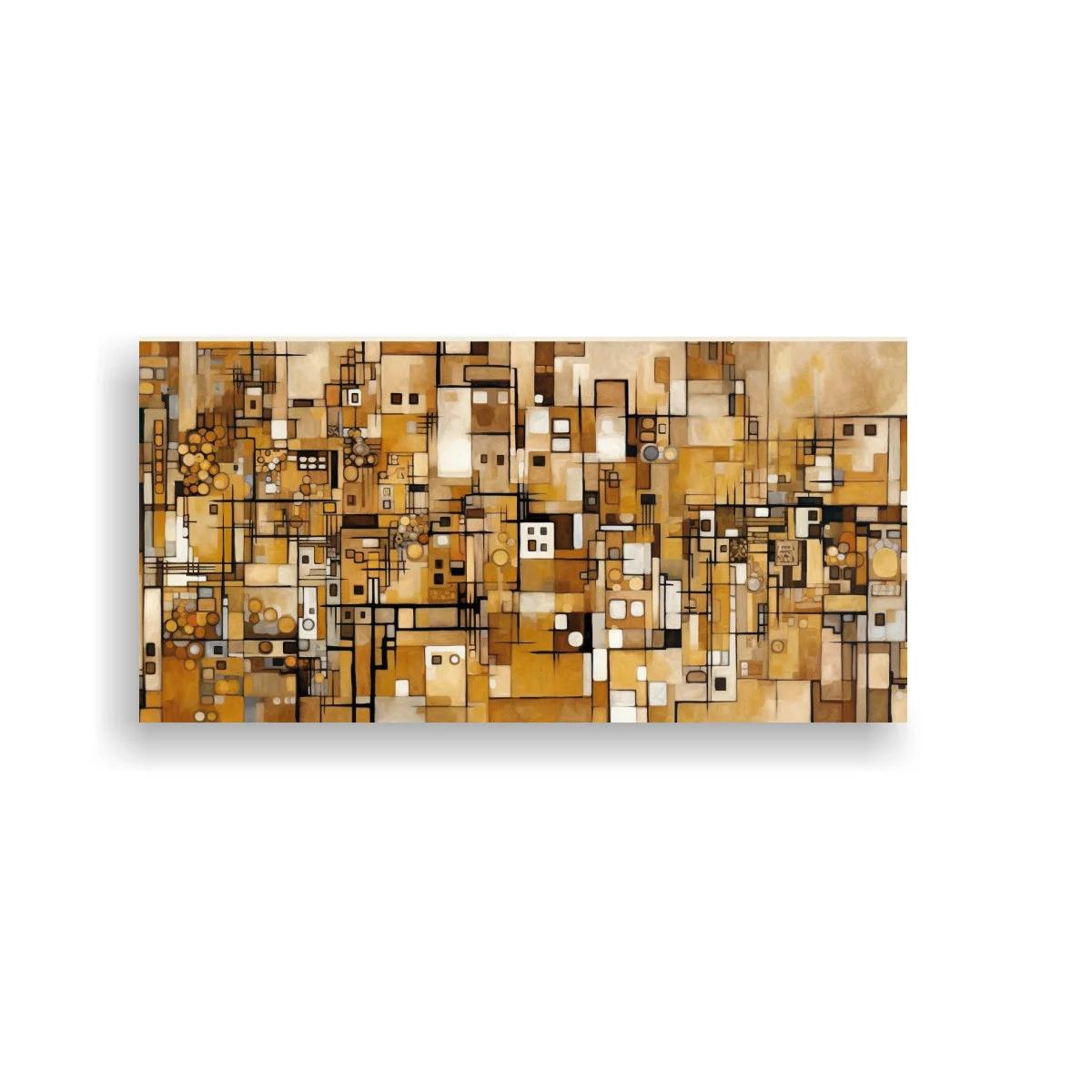Cuadro mosaico geométrico con líneas oscuras