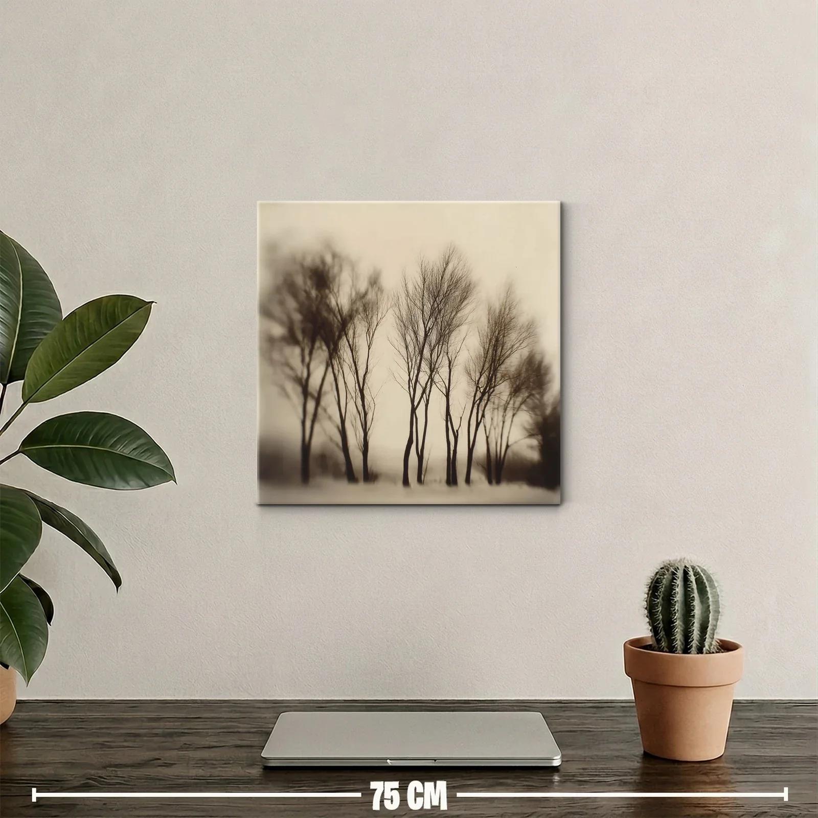 Paisaje sereno con árboles desnudos en tonos cálidos — miniatura 2