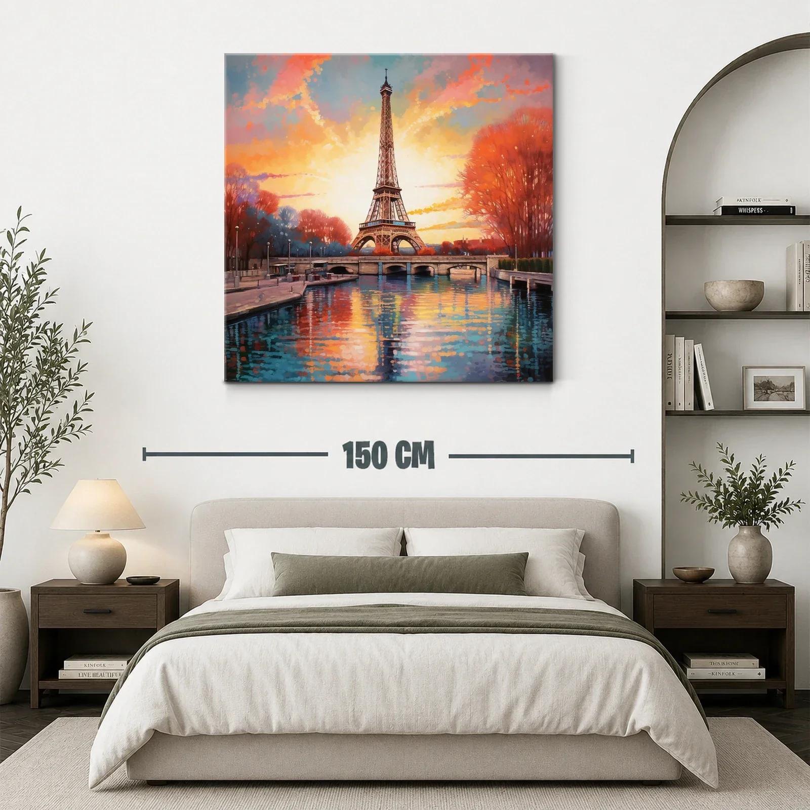 Atardecer mágico con torre emblemática y reflejos en agua — miniatura 3
