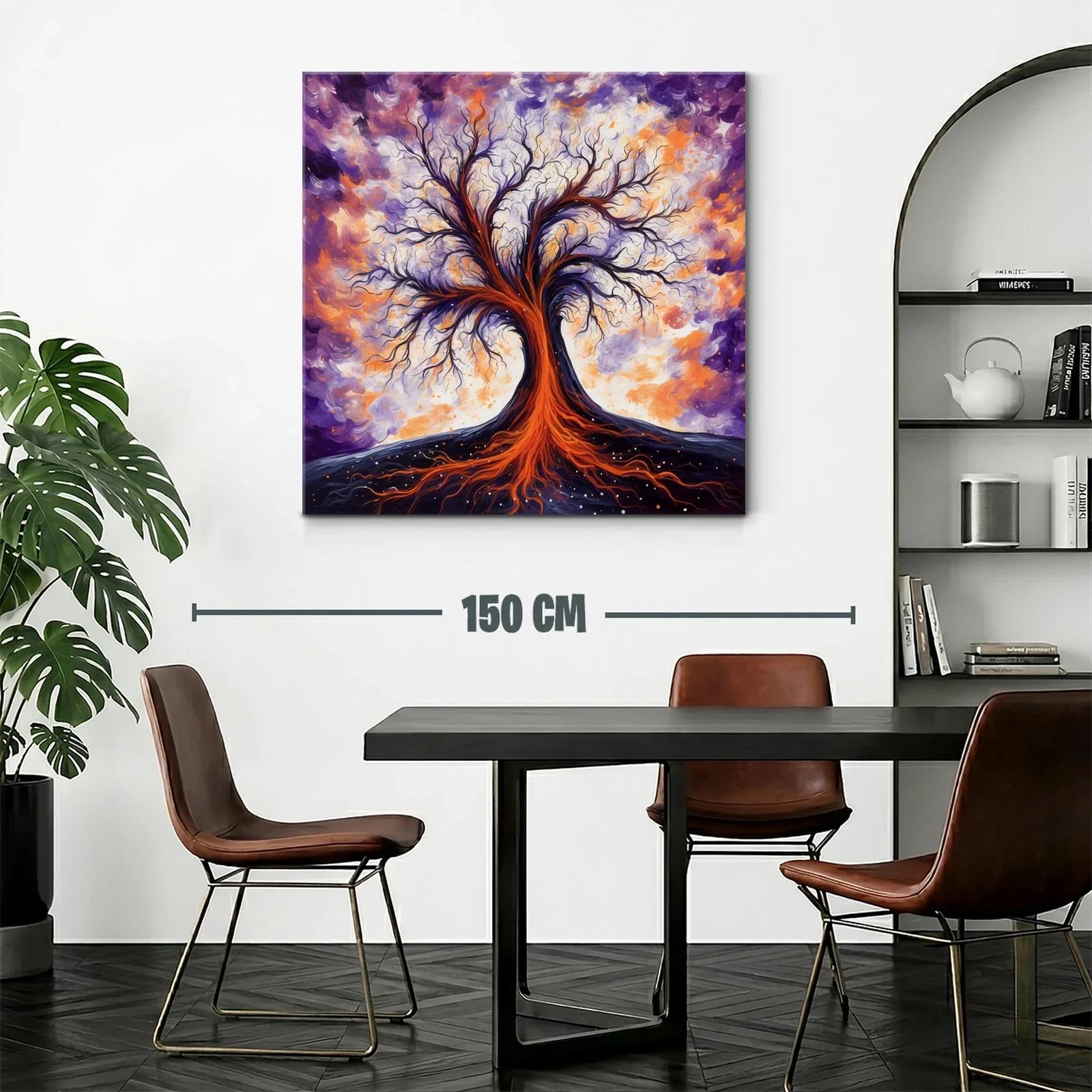 Árbol de fuego entre nubes vibrantes y energía intensa — miniatura 2