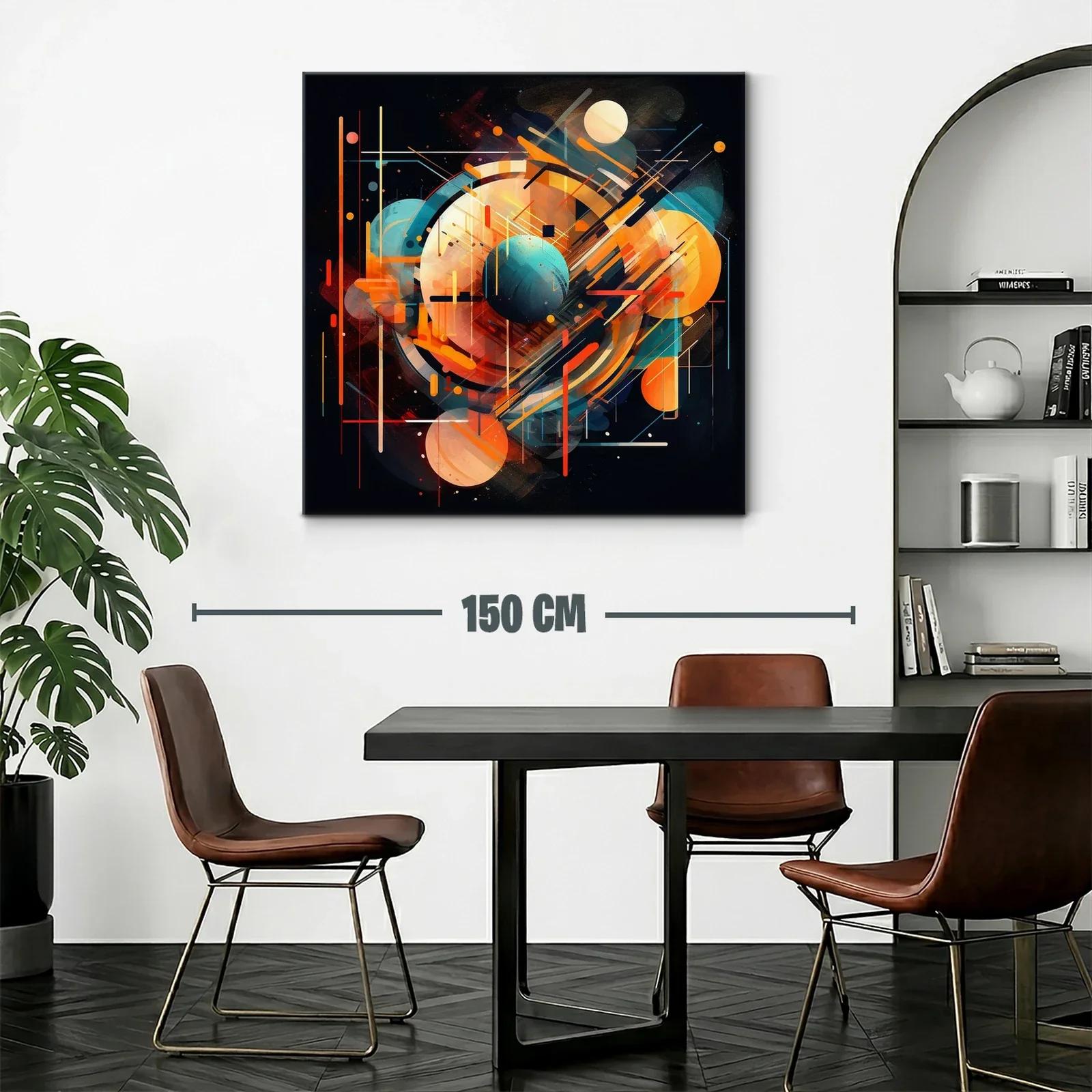 Composición abstracta geométrica con esferas y líneas dinámicas — miniatura 2