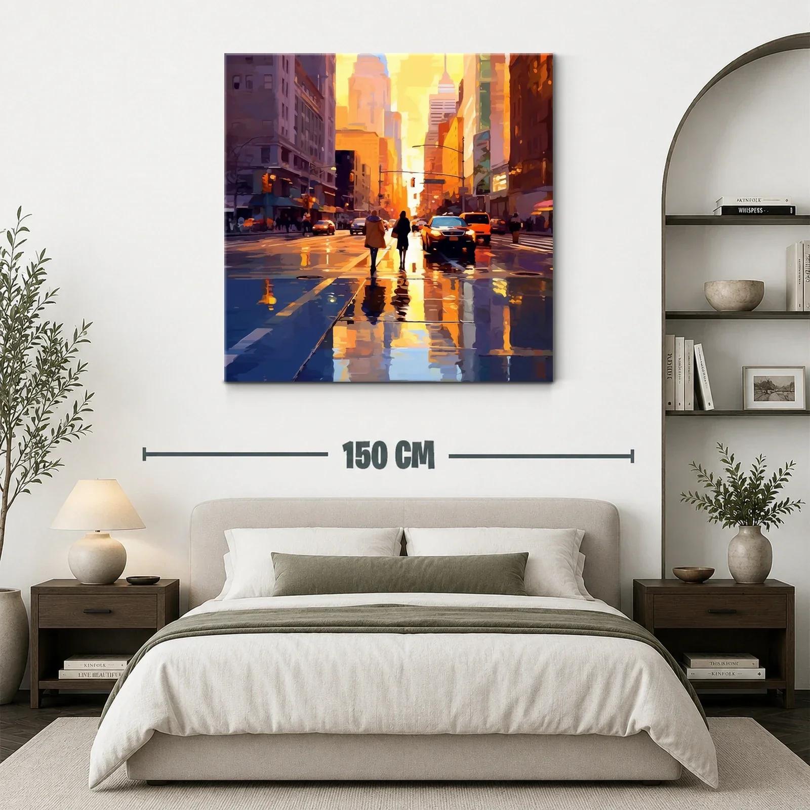 Atardecer urbano con reflejos dorados en la ciudad — miniatura 3