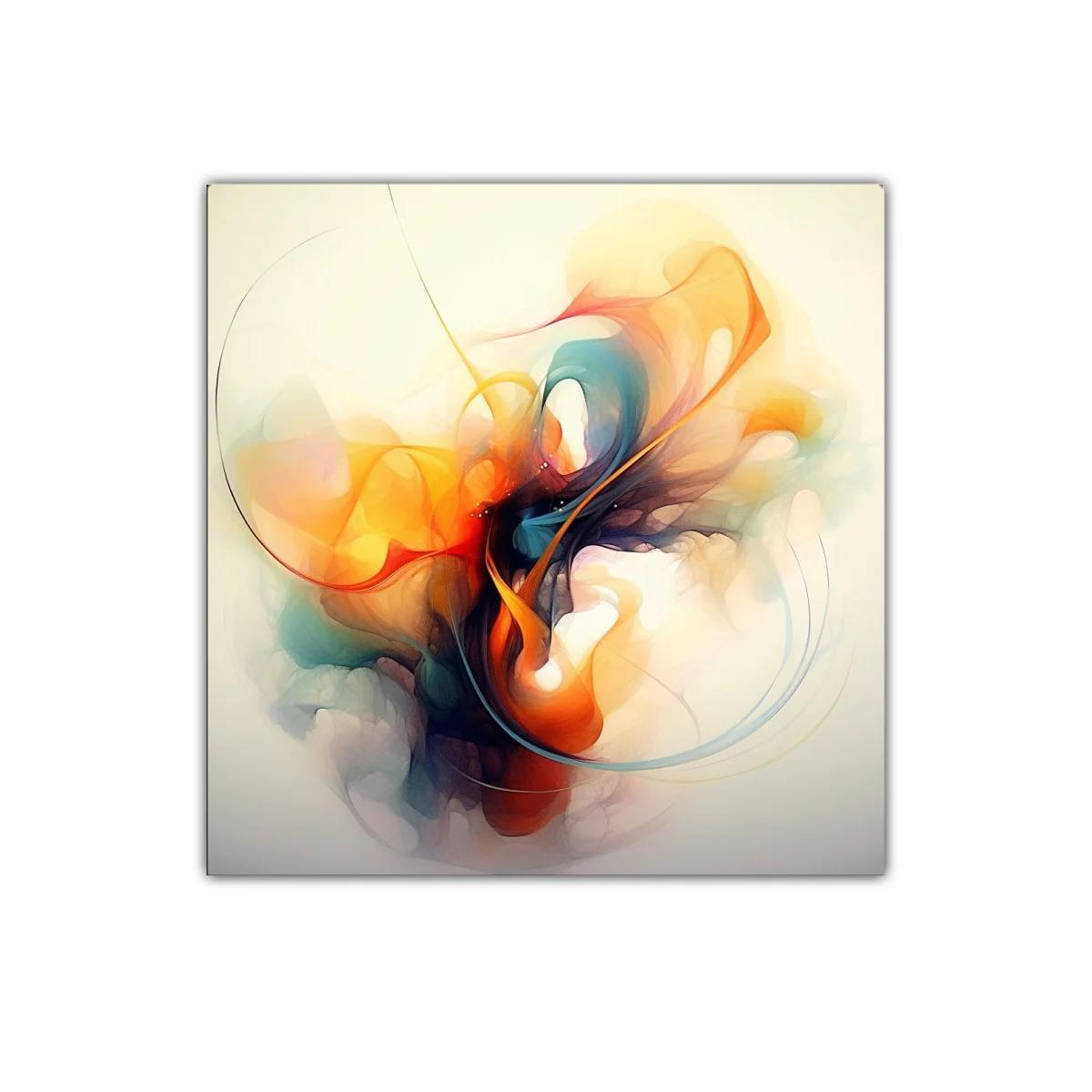 Cuadro abstracto con formas fluidas y tonos cálidos — imagen principal