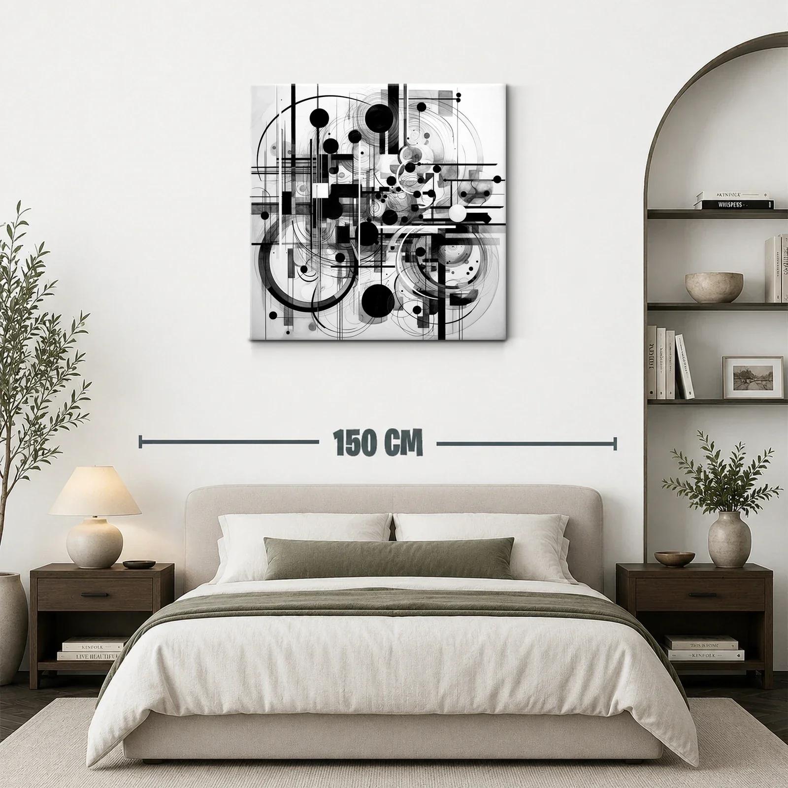 Composición abstracta en blanco y negro con formas geométricas — miniatura 3