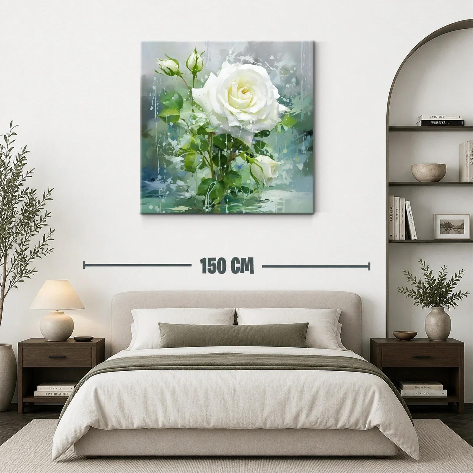 Rosa blanca en delicado encuadre de naturaleza serena — miniatura 3