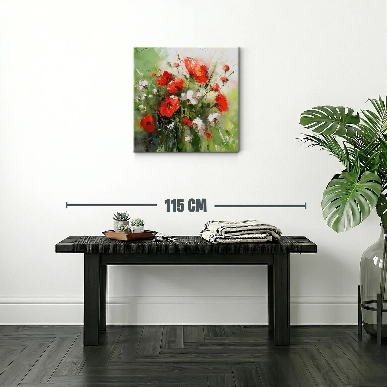 Cuadro floral vibrante con amapolas y naturaleza fresca — miniatura 2
