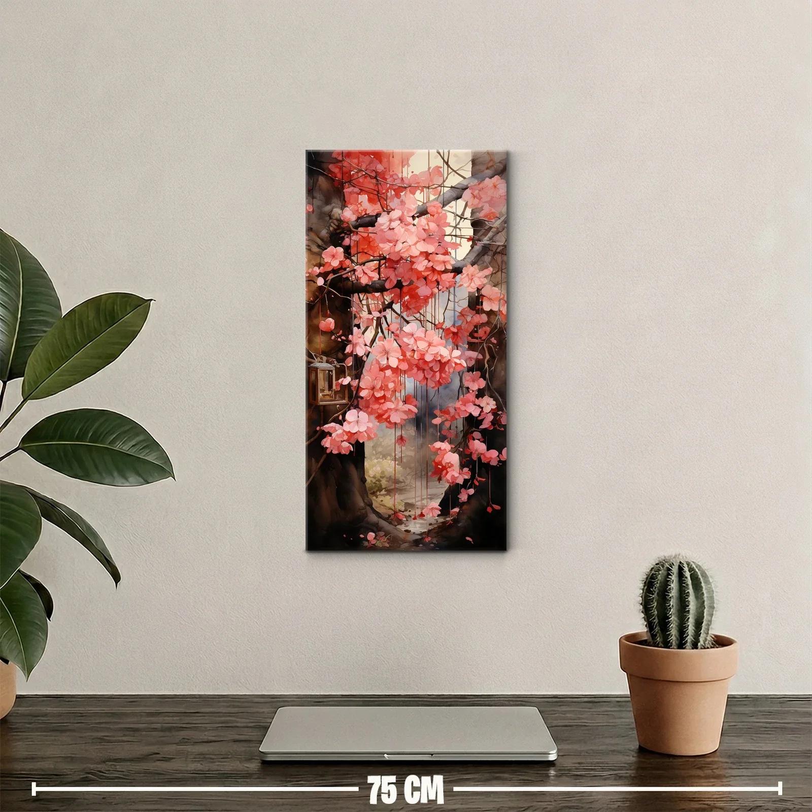 Cuadro flores de cerezo rosadas en ramas oscuras — miniatura 2