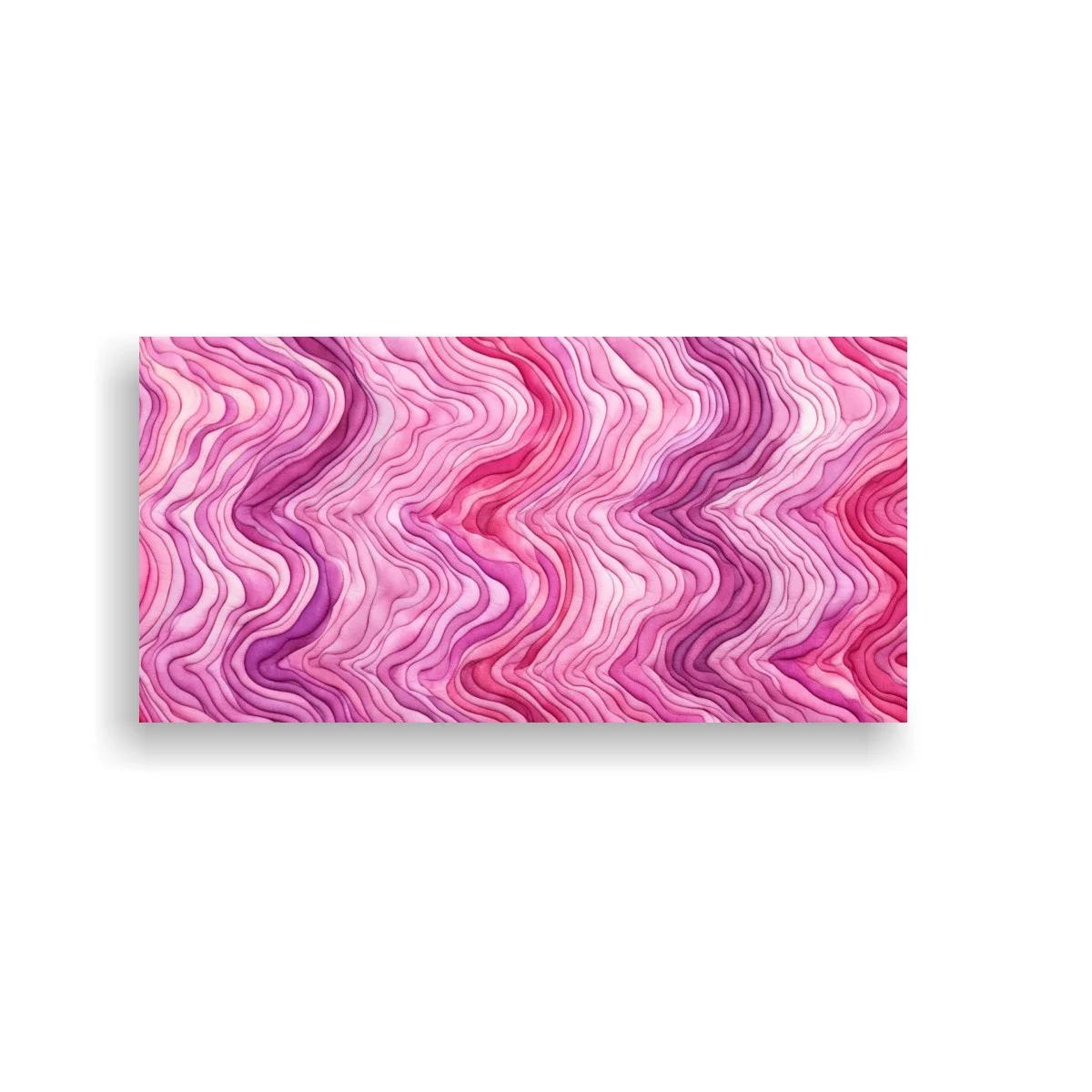Cuadro patrón ondulado rosa con líneas sinuosas