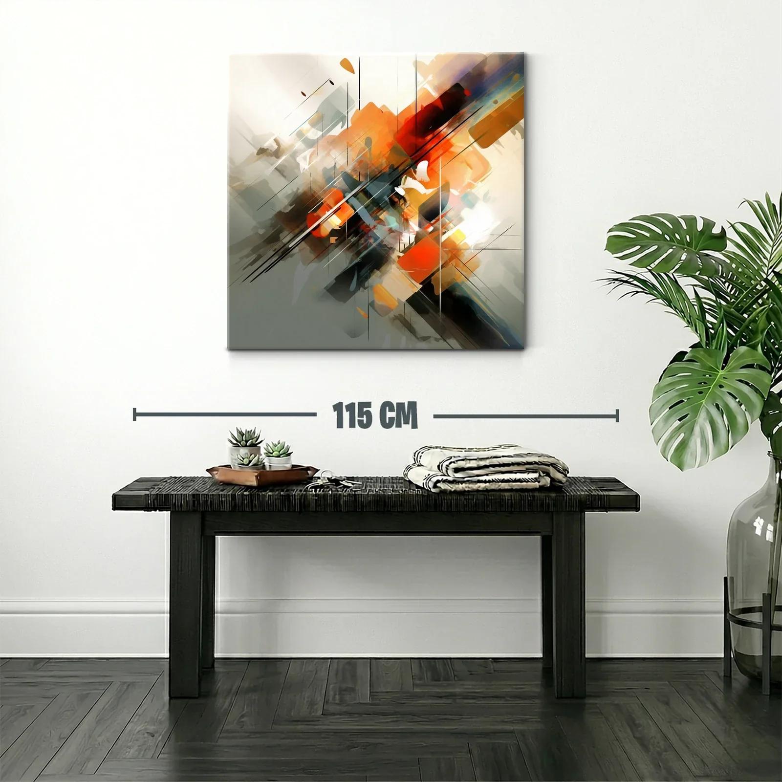 Composición abstracta con dinamismo en tonos cálidos — miniatura 2
