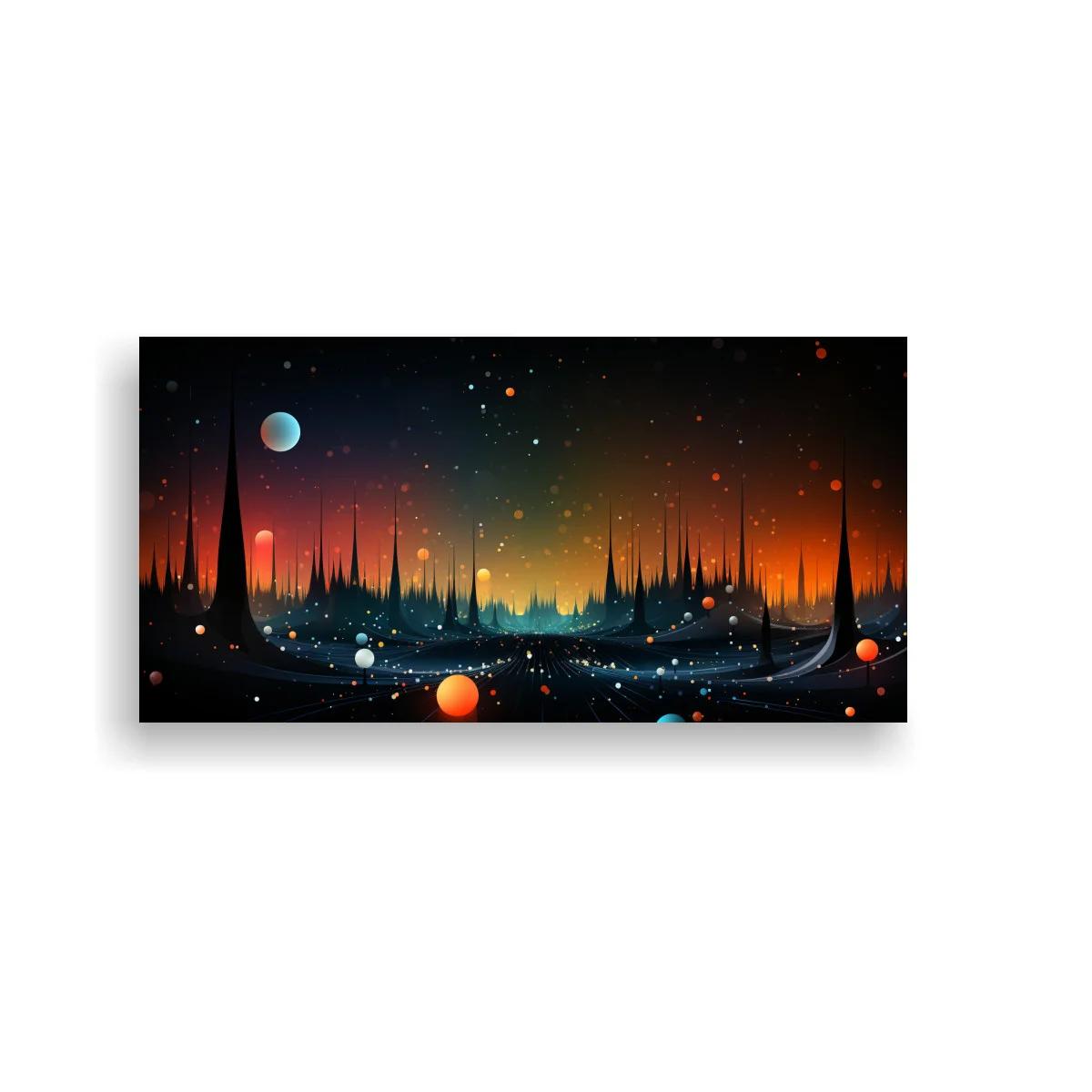 Cuadro paisaje espacial abstracto con horizonte brillante — imagen principal