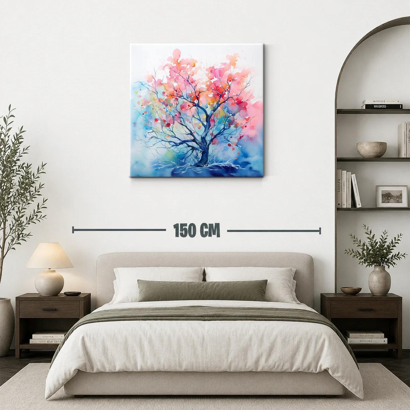 Árbol abstracto en tonos cálidos y fríos vibrantes — miniatura 3