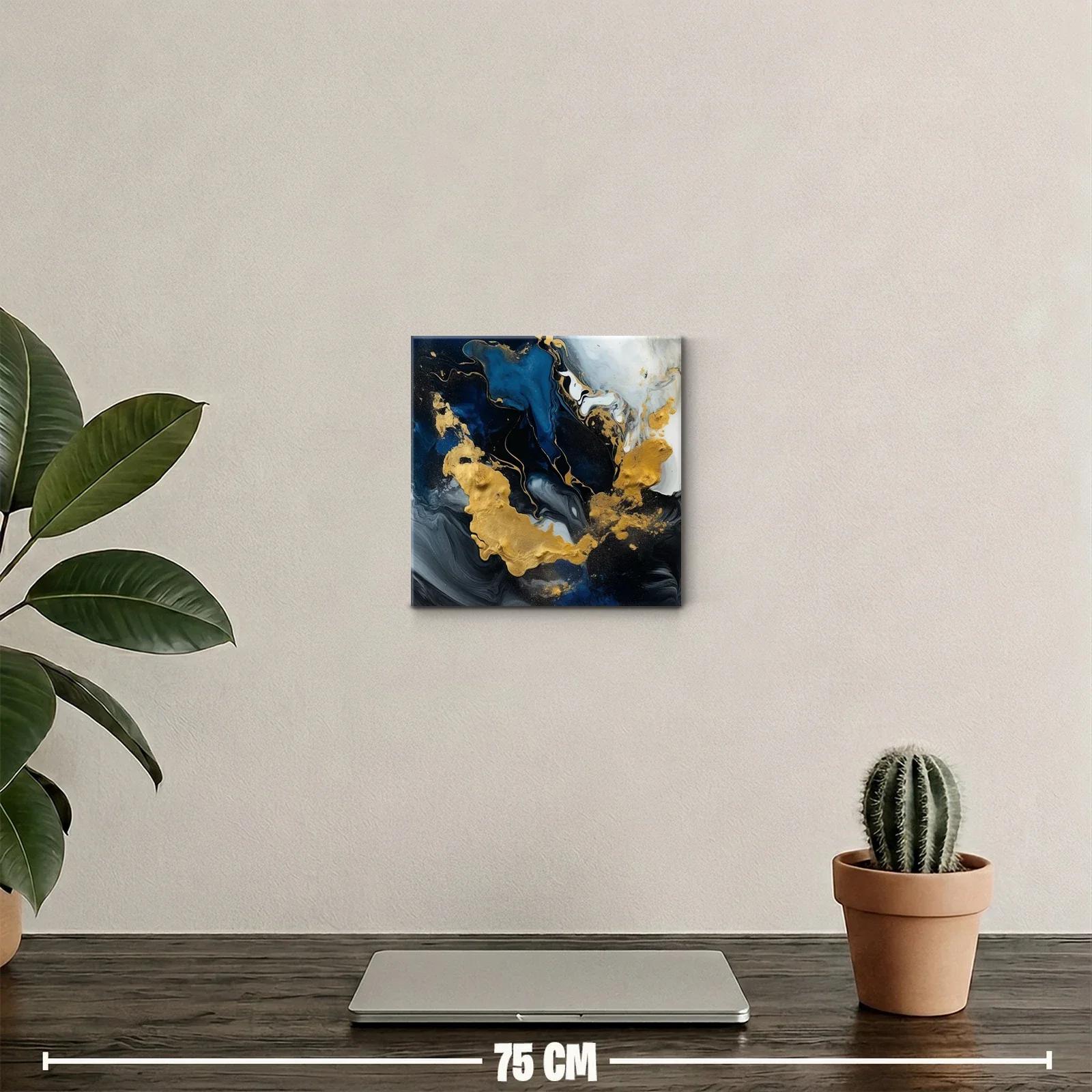 Composición abstracta en tonos azul y dorado brillante — miniatura 2
