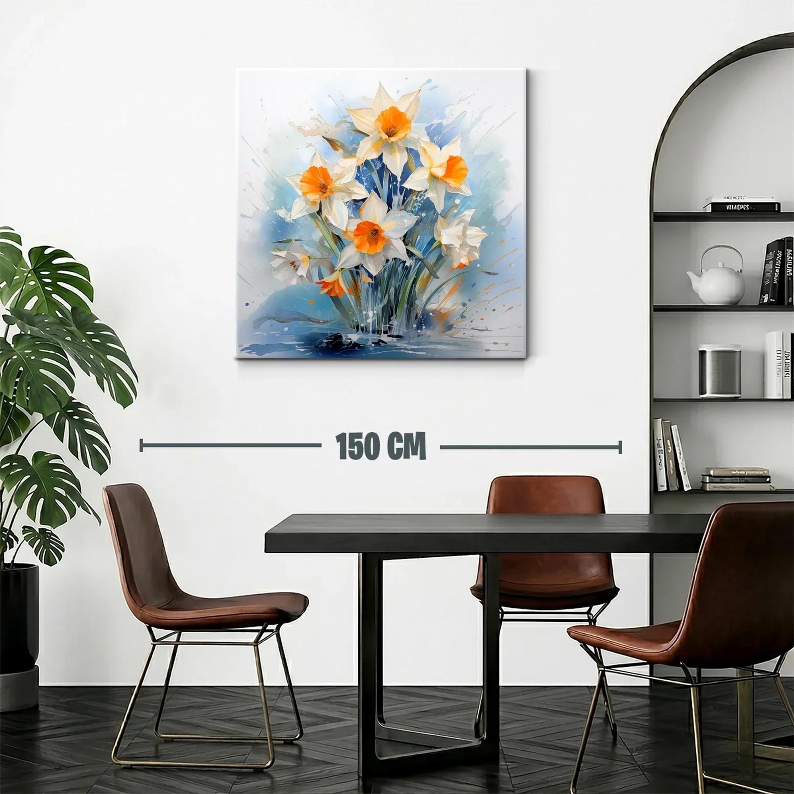 Ramo vibrante de narcisos en tonos blancos y naranjas — miniatura 2