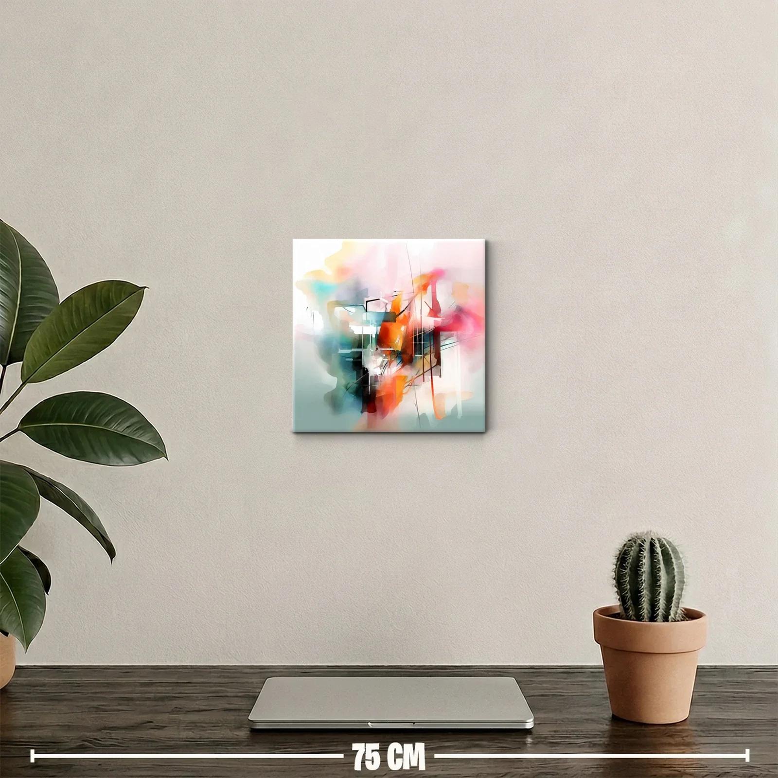 Composición abstracta en colores cálidos y fríos armonizados — miniatura 2