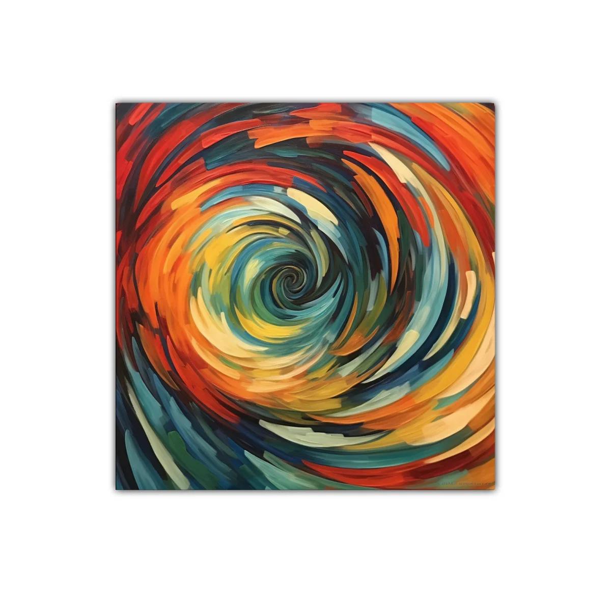 Dinámico remolino con vibrantes tonos cálidos y fríos — imagen principal
