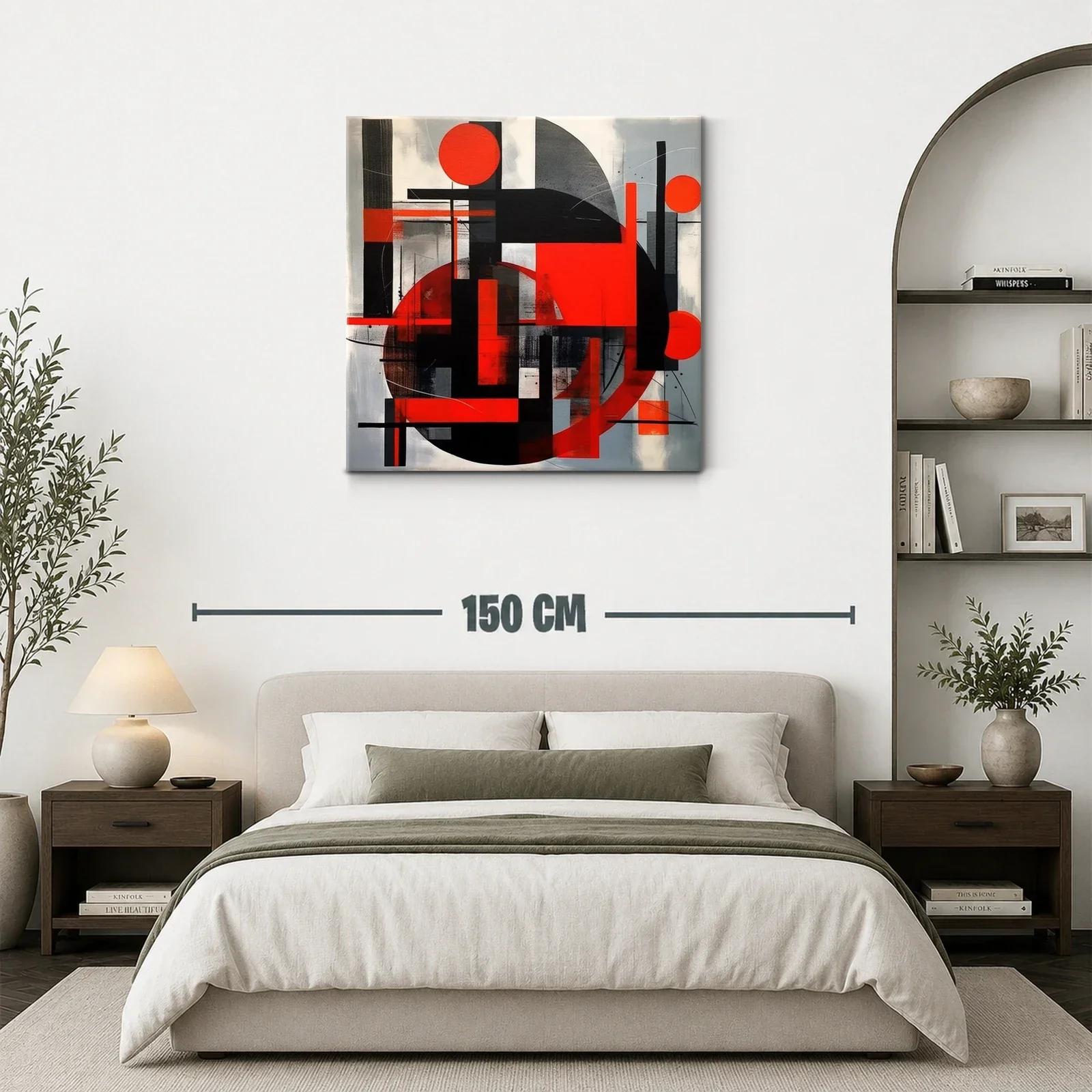 Composición geométrica vibrante en rojos y negros — miniatura 3