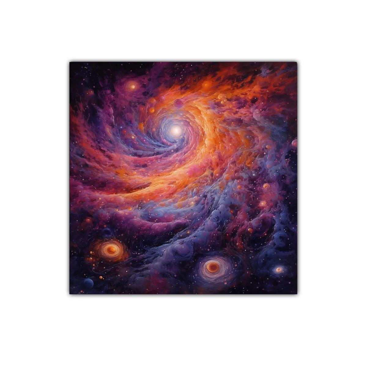 Cuadro abstracto de galaxia vibrante en espiral cósmica