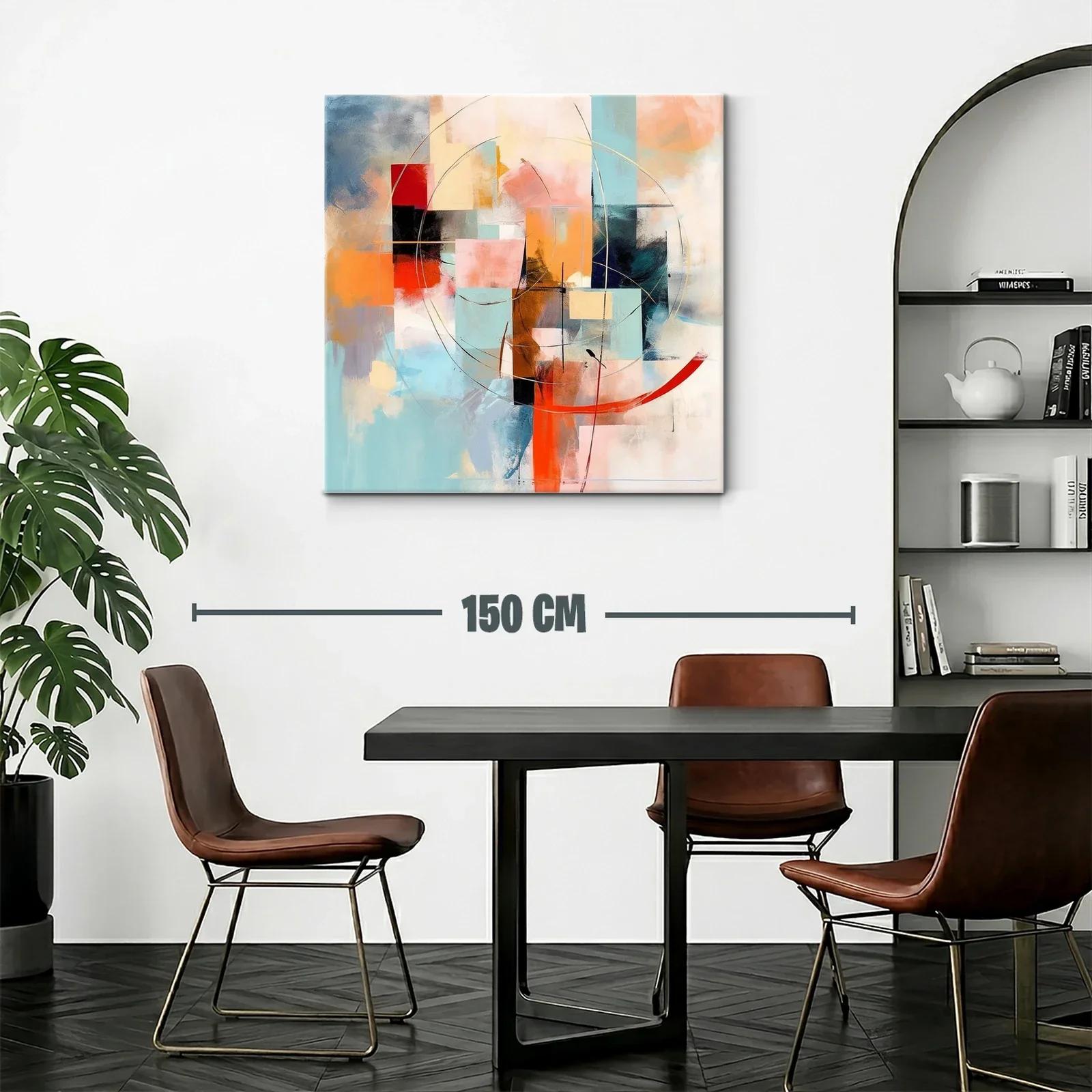 Composición abstracta con tonos cálidos y fríos equilibrados — miniatura 2