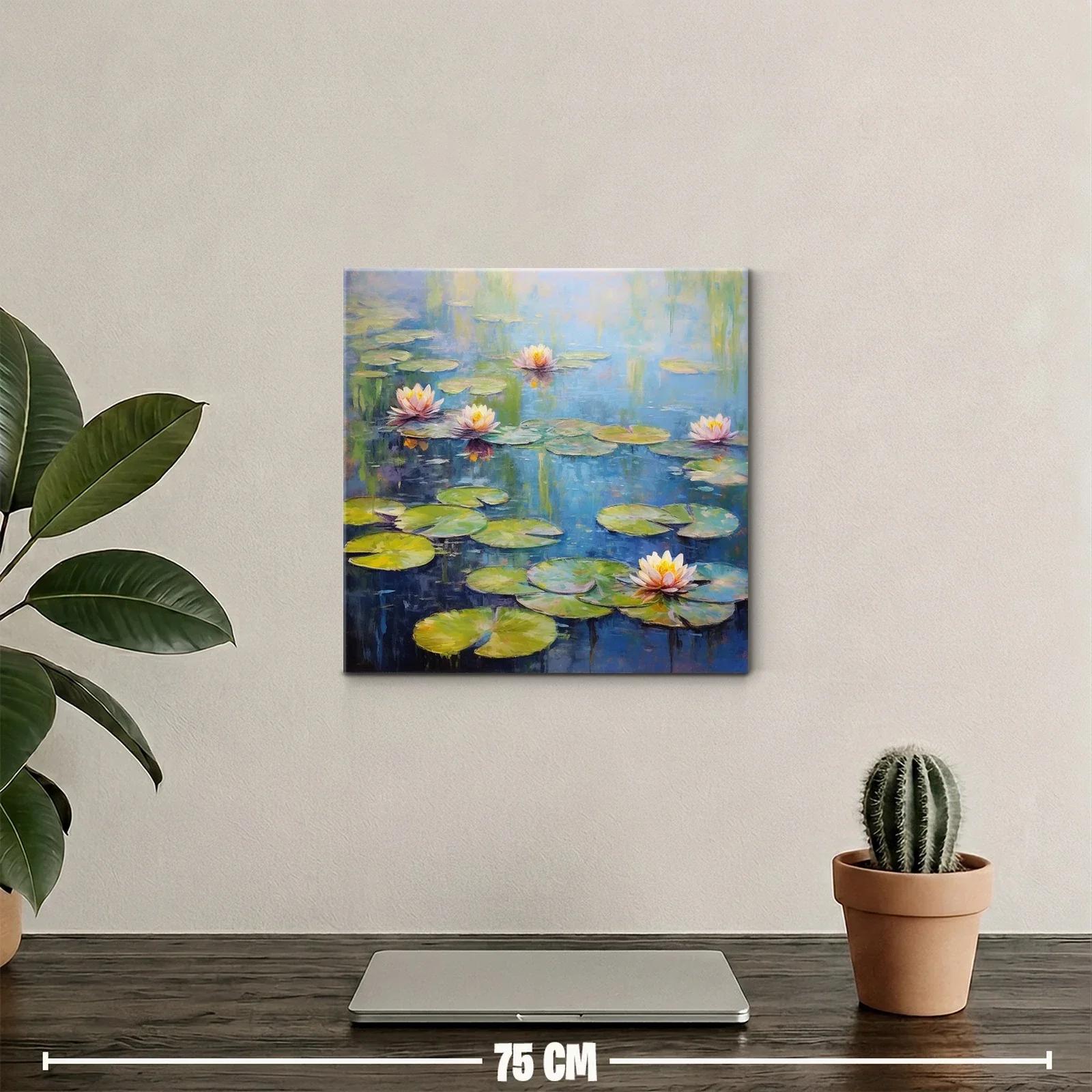 Serenidad acuática con flores de loto y hojas verdes — miniatura 2