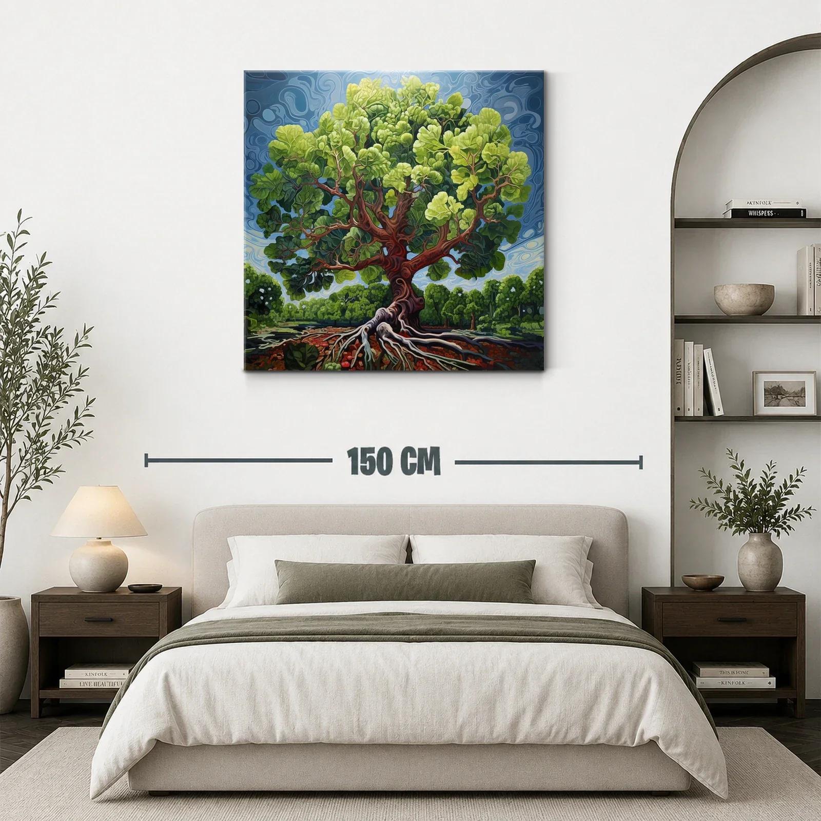 Árbol vibrante con raíces expuestas y follaje exuberante — miniatura 3