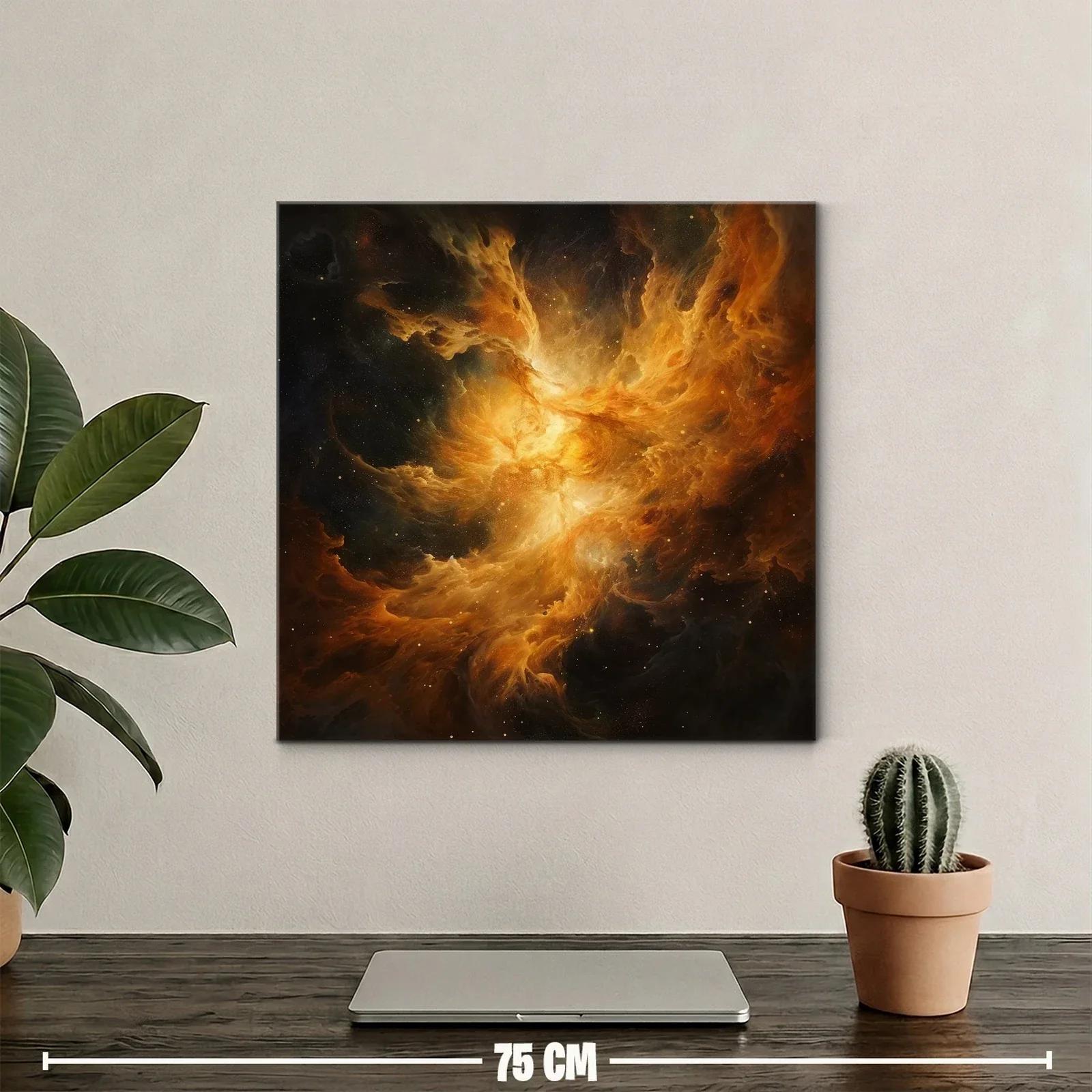 Cuadro de nebulosa cósmica en tonos cálidos intensos — miniatura 2