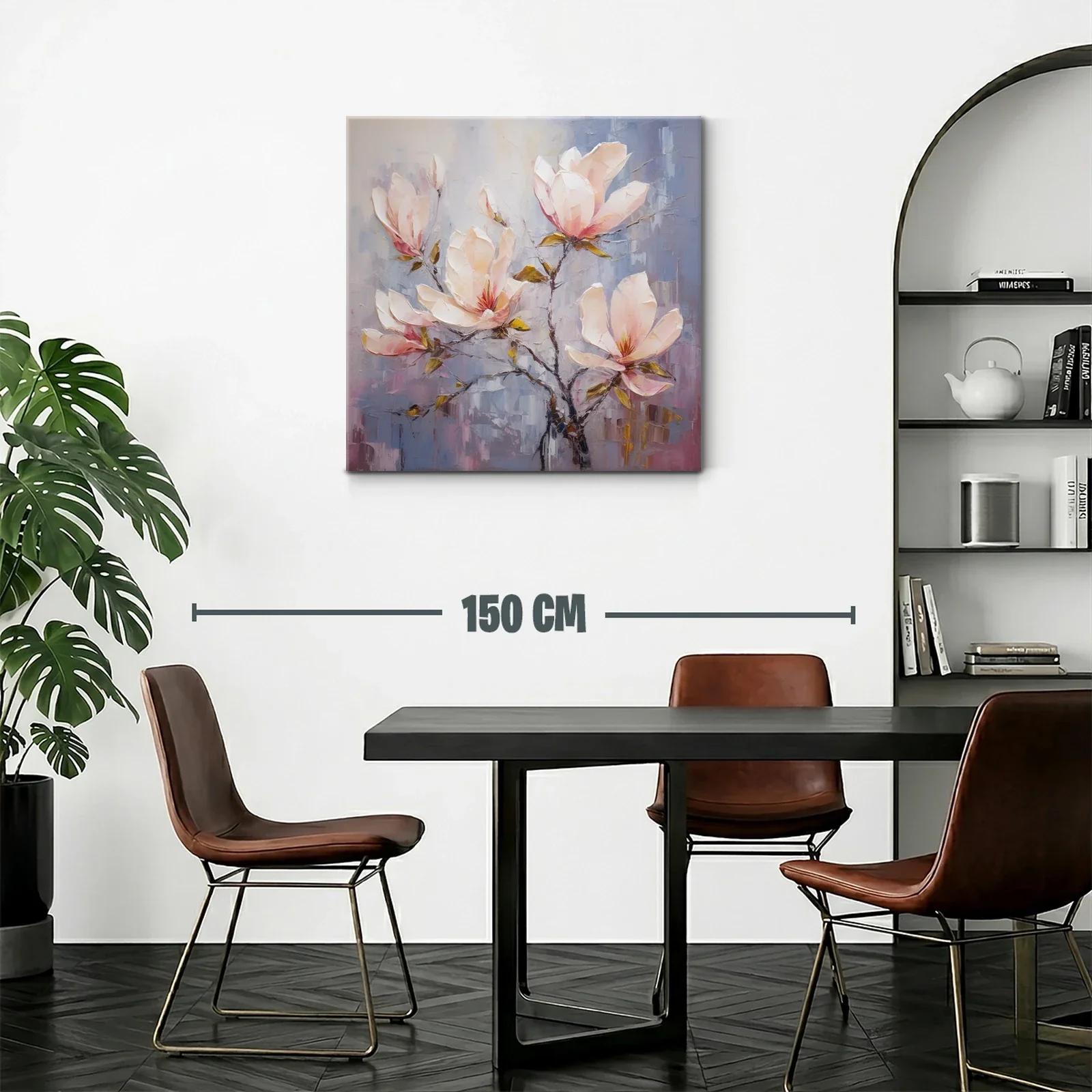 Cuadro con delicadas flores en tonos pastel cálidos — miniatura 2
