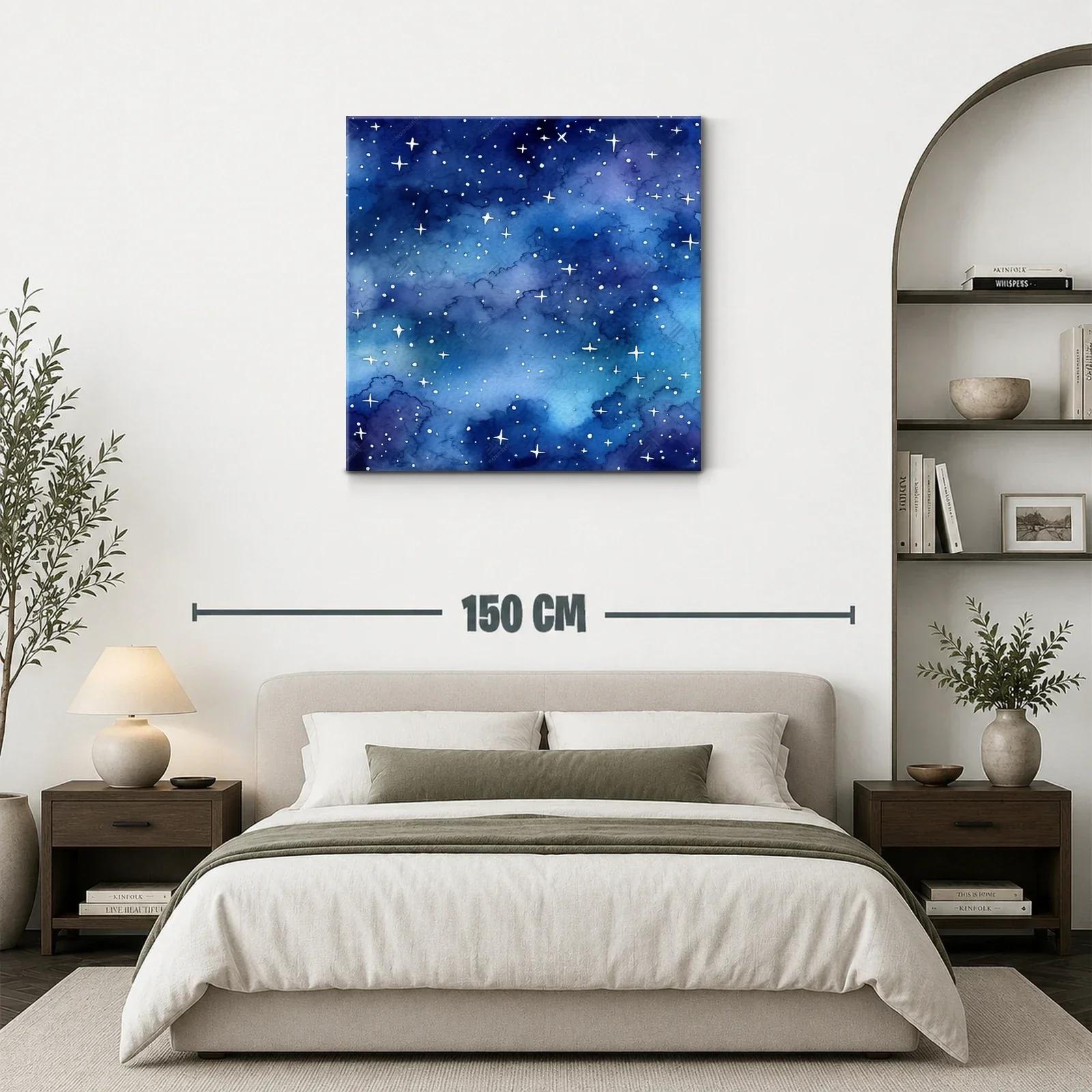 Cuadro con un cielo estrellado en tonos azul profundo — miniatura 3